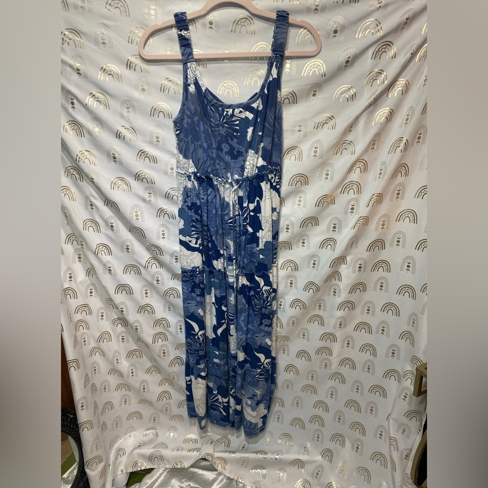 Chadwicks Blue and White Floral Dress
